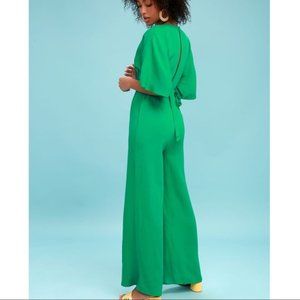 LULU’s chic la vie green kimono jumpsuit